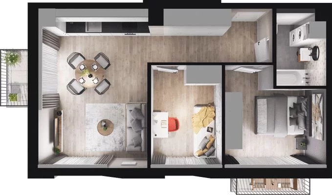 3 pokoje, mieszkanie 56,60 m², piętro 3, oferta nr W/1/25, Welocity Wiczlino, Gdynia, Chwarzno-Wiczlino, ul. Jana Kazimierza