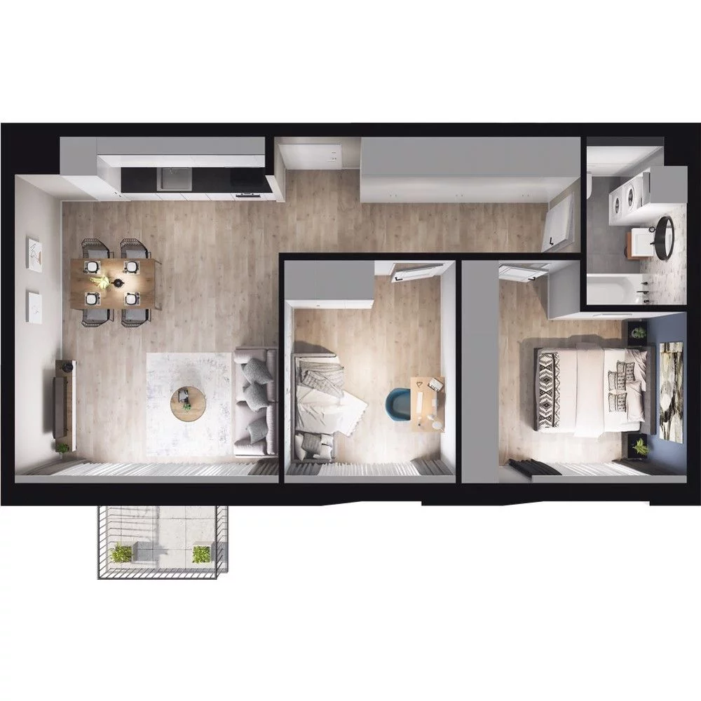 3 pokoje, mieszkanie 61,35 m², piętro 2, oferta nr W/2/24, Welocity Wiczlino, Gdynia, Chwarzno-Wiczlino, ul. Jana Kazimierza