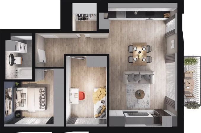 3 pokoje, mieszkanie 68,89 m², piętro 1, oferta nr W/3/26, Welocity Wiczlino, Gdynia, Chwarzno-Wiczlino, ul. Jana Kazimierza