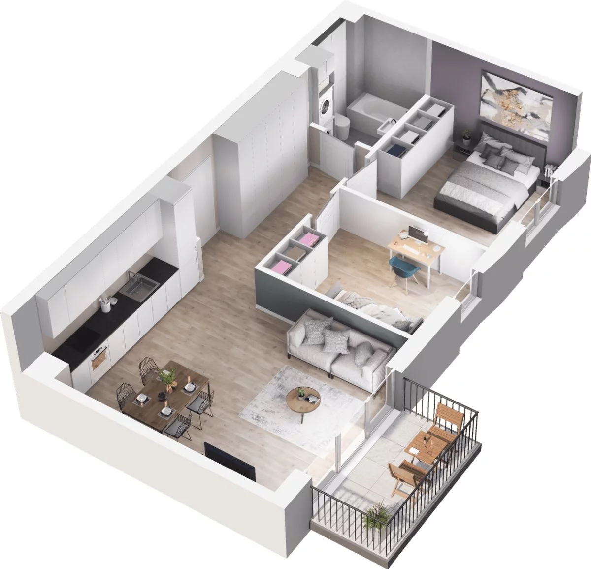 3 pokoje, mieszkanie 60,84 m², piętro 2, oferta nr W/3/40, Welocity Wiczlino, Gdynia, Chwarzno-Wiczlino, ul. Jana Kazimierza