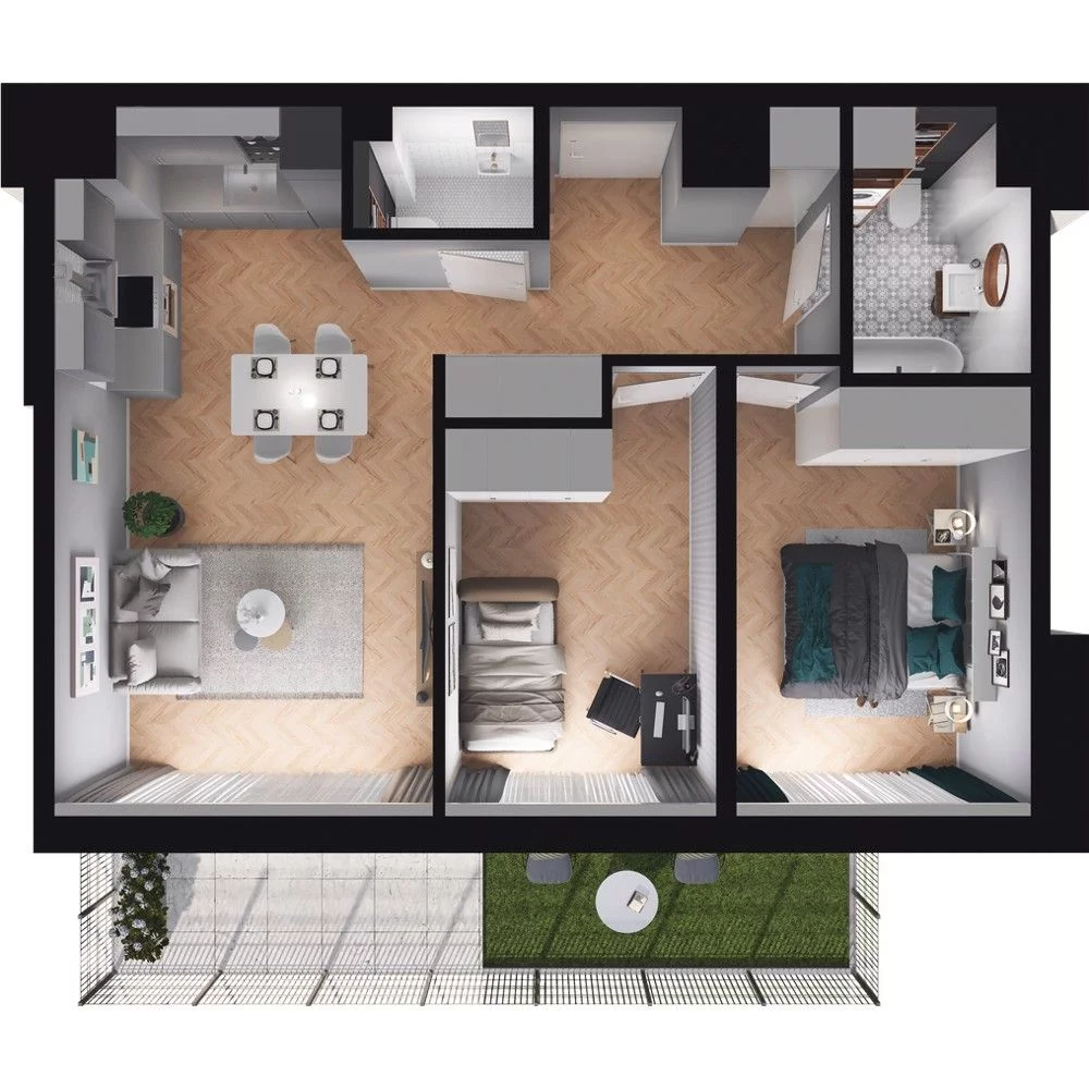 3 pokoje, mieszkanie 60,17 m², parter, oferta nr WO/O18/6, Wiszące Ogrody, Gdańsk, Jasień, Kiełpinek, ul. Przytulna