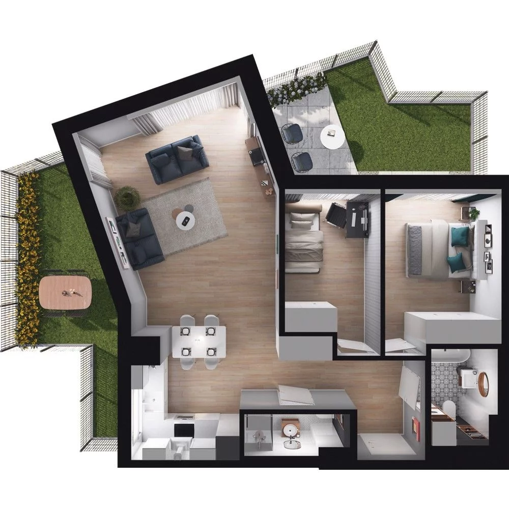 3 pokoje, mieszkanie 70,85 m², parter, oferta nr WO/O18/8, Wiszące Ogrody, Gdańsk, Jasień, Kiełpinek, ul. Przytulna