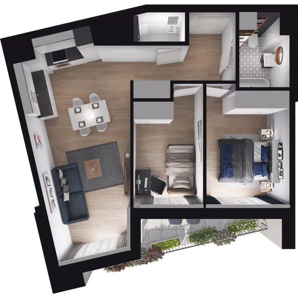 3 pokoje, mieszkanie 58,54 m², piętro 3, oferta nr WO/O18/34, Wiszące Ogrody, Gdańsk, Jasień, Kiełpinek, ul. Przytulna