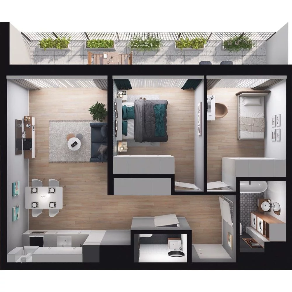 3 pokoje, mieszkanie 57,60 m², parter, oferta nr WO/O16/1, Wiszące Ogrody, Gdańsk, Jasień, Kiełpinek, ul. Przytulna