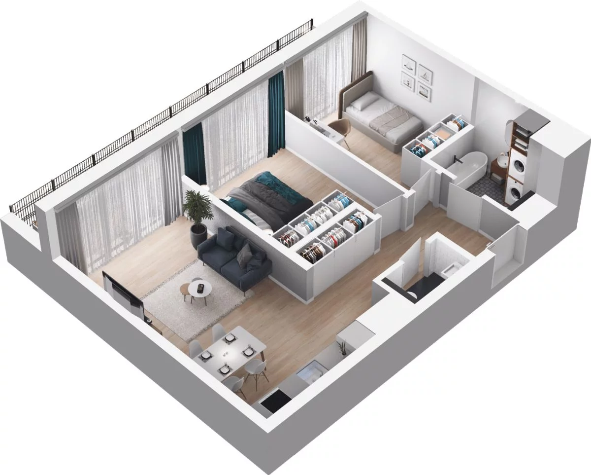 3 pokoje, mieszkanie 57,60 m², parter, oferta nr WO/O16/1, Wiszące Ogrody, Gdańsk, Jasień, Kiełpinek, ul. Przytulna