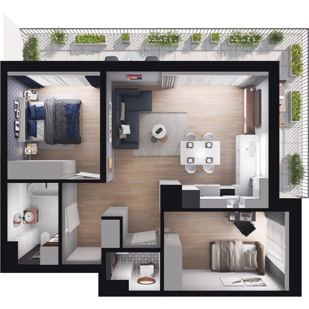 3 pokoje, mieszkanie 59,09 m², piętro 2, oferta nr WO/O16/22, Wiszące Ogrody, Gdańsk, Jasień, Kiełpinek, ul. Przytulna