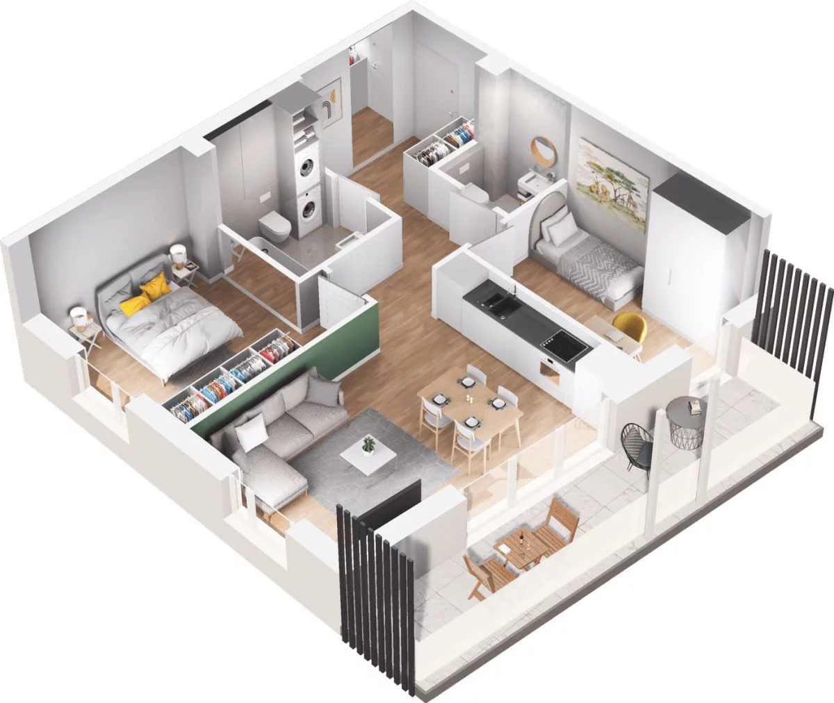 3 pokoje, mieszkanie 59,74 m², piętro 1, oferta nr WO/T/13/15, Wiszące Ogrody, Gdańsk, Jasień, Kiełpinek, ul. Przytulna