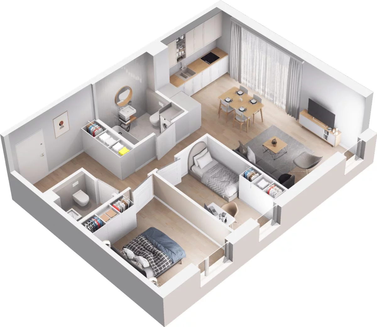 3 pokoje, mieszkanie 64,47 m², piętro 1, oferta nr WO/T/13/20, Wiszące Ogrody, Gdańsk, Jasień, Kiełpinek, ul. Przytulna
