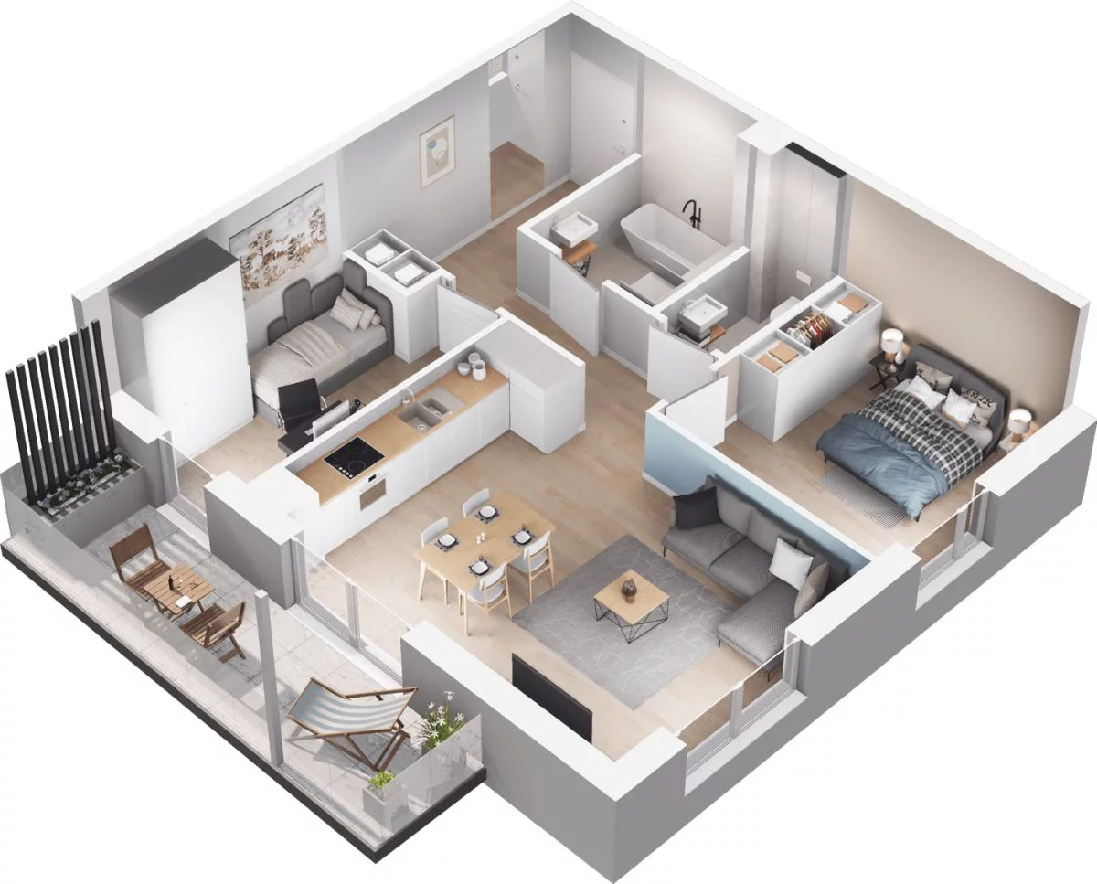 3 pokoje, mieszkanie 62,63 m², piętro 1, oferta nr WO/T/13/21, Wiszące Ogrody, Gdańsk, Jasień, Kiełpinek, ul. Przytulna