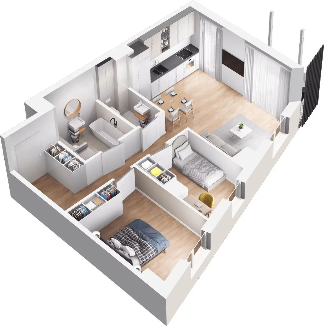 3 pokoje, mieszkanie 59,96 m², piętro 3, oferta nr WO/T/13/43, Wiszące Ogrody, Gdańsk, Jasień, Kiełpinek, ul. Przytulna
