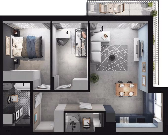 3 pokoje, mieszkanie 63,25 m², piętro 1, oferta nr WO/P35/26, Wiszące Ogrody, Gdańsk, Jasień, Kiełpinek, ul. Przytulna