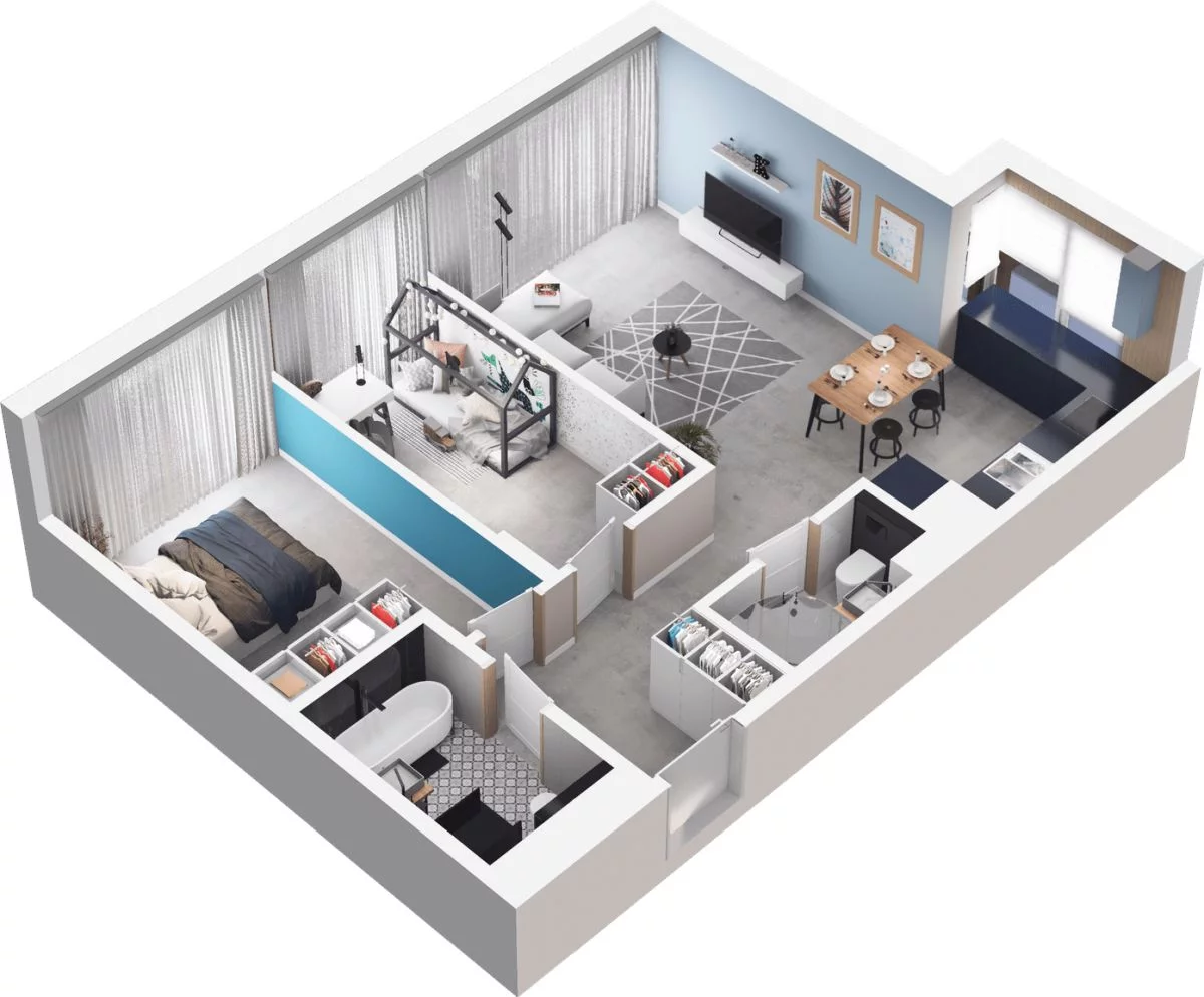 3 pokoje, mieszkanie 63,25 m², piętro 1, oferta nr WO/P35/26, Wiszące Ogrody, Gdańsk, Jasień, Kiełpinek, ul. Przytulna