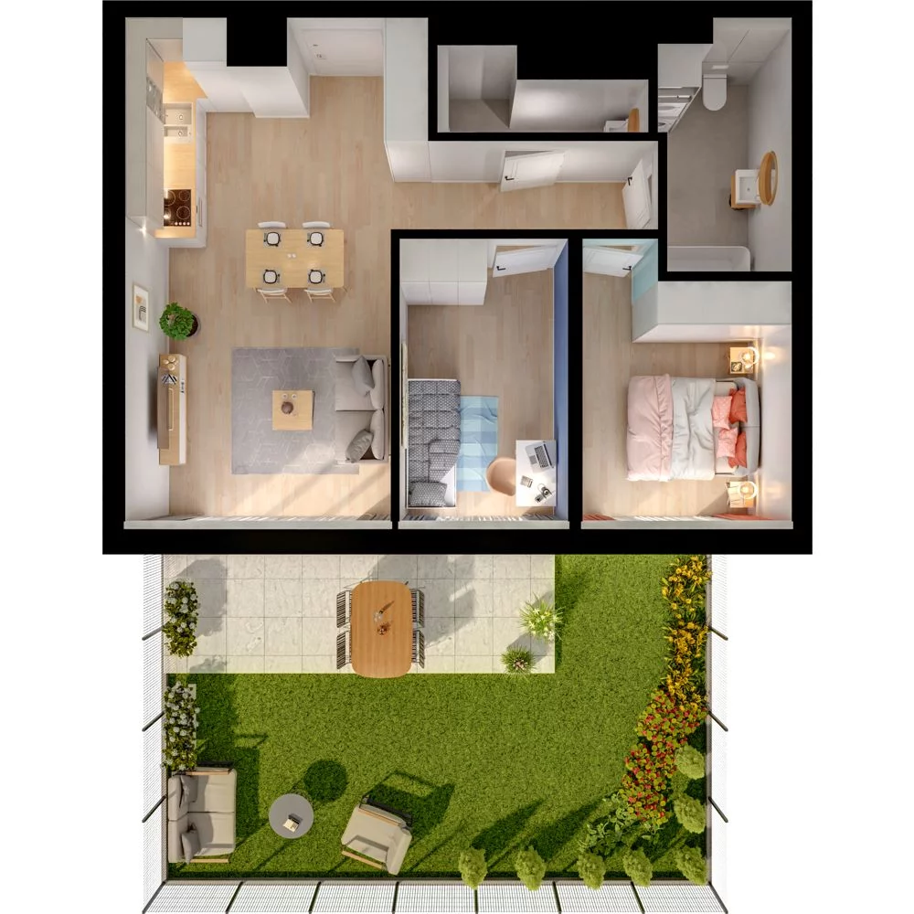 3 pokoje, mieszkanie 60,01 m², parter, oferta nr WO/P33/1, Wiszące Ogrody, Gdańsk, Jasień, Kiełpinek, ul. Przytulna