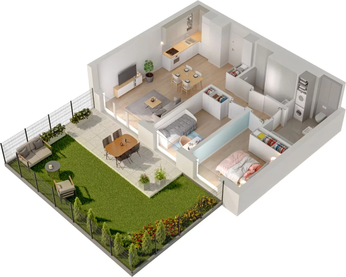 3 pokoje, mieszkanie 60,01 m², parter, oferta nr WO/P33/1, Wiszące Ogrody, Gdańsk, Jasień, Kiełpinek, ul. Przytulna