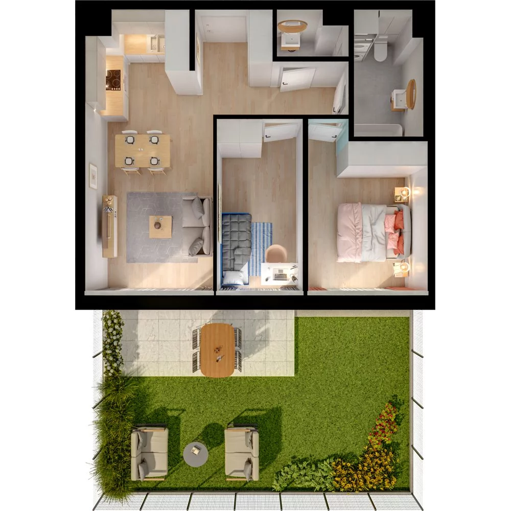 3 pokoje, mieszkanie 56,74 m², parter, oferta nr WO/P33/2, Wiszące Ogrody, Gdańsk, Jasień, Kiełpinek, ul. Przytulna