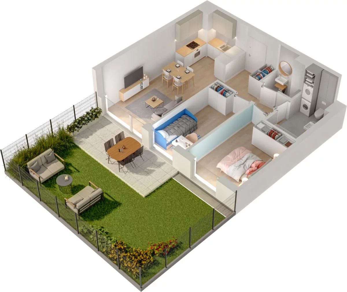 3 pokoje, mieszkanie 56,74 m², parter, oferta nr WO/P33/2, Wiszące Ogrody, Gdańsk, Jasień, Kiełpinek, ul. Przytulna