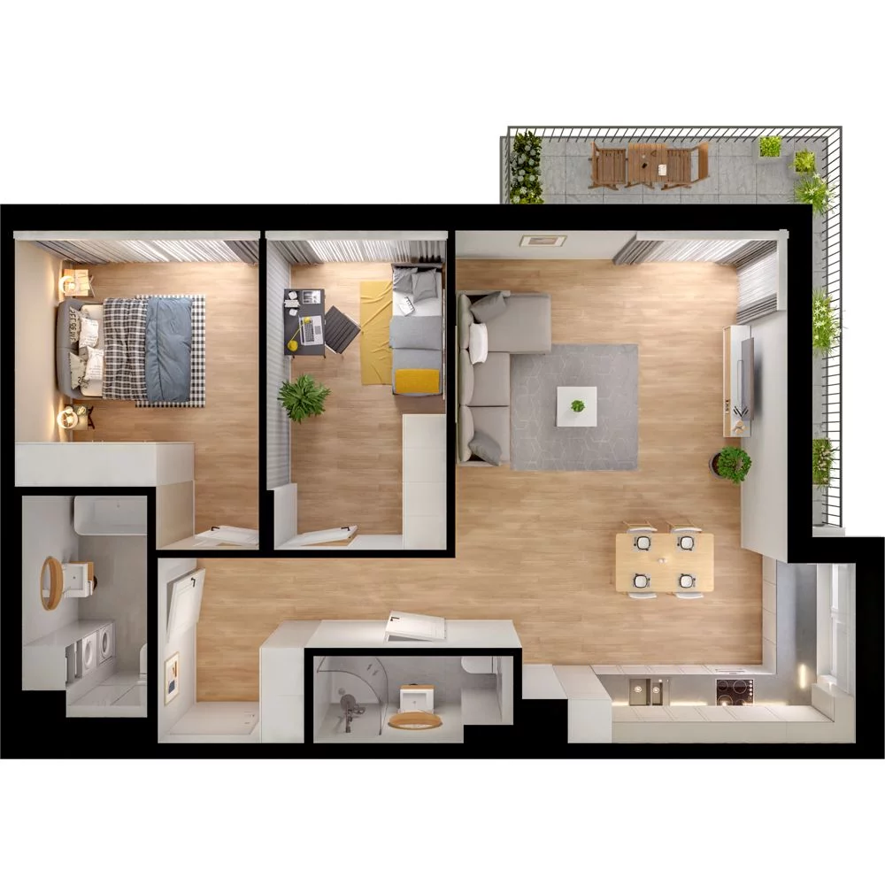 3 pokoje, mieszkanie 72,66 m², piętro 2, oferta nr WO/P33/30, Wiszące Ogrody, Gdańsk, Jasień, Kiełpinek, ul. Przytulna