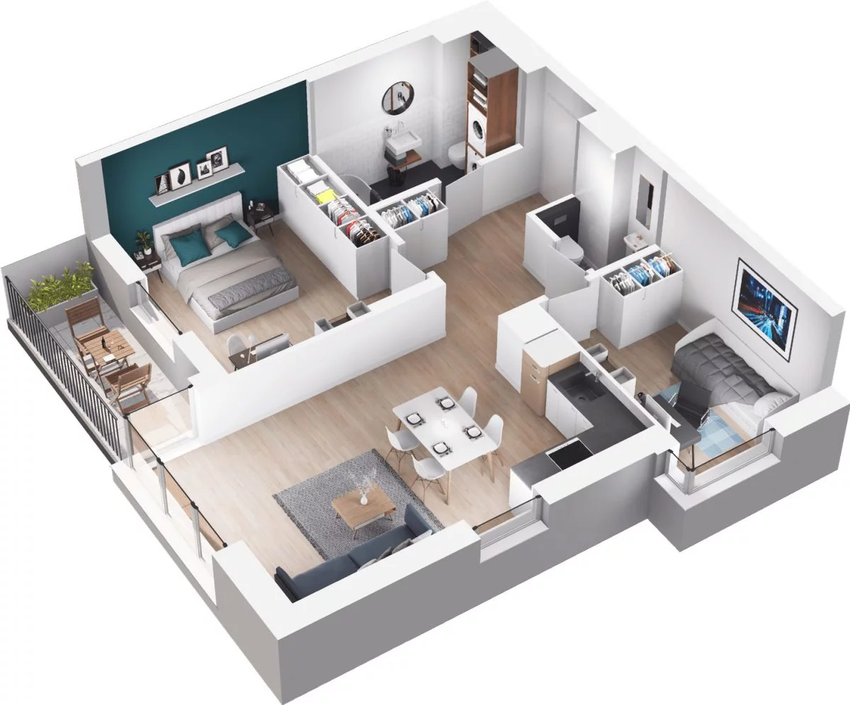 3 pokoje, mieszkanie 60,21 m², parter, oferta nr WO/B3/9, Wiszące Ogrody, Gdańsk, Jasień, Kiełpinek, ul. Przytulna