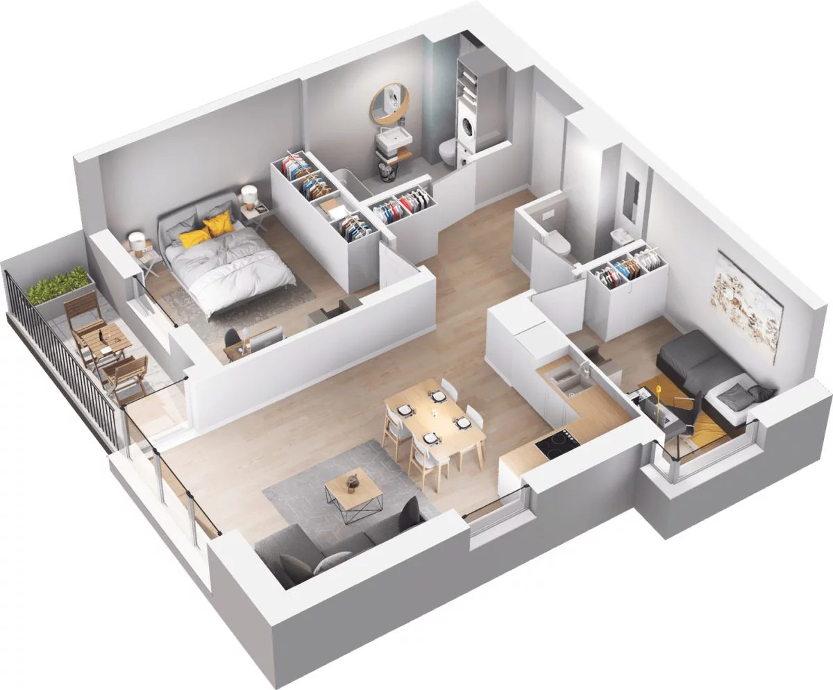 3 pokoje, mieszkanie 60,21 m², parter, oferta nr WO/B3/9, Wiszące Ogrody, Gdańsk, Jasień, Kiełpinek, ul. Przytulna