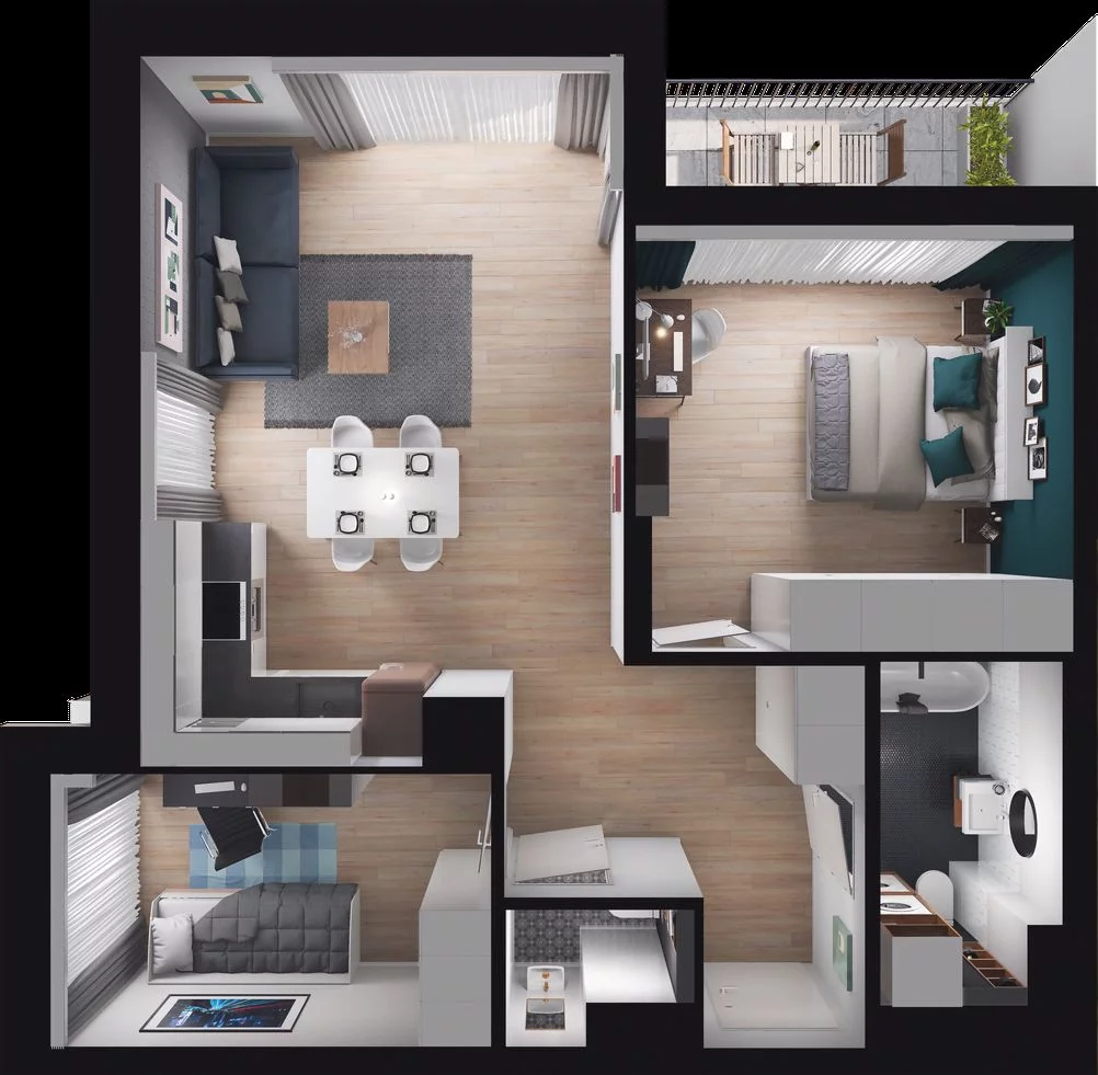 3 pokoje, mieszkanie 60,21 m², parter, oferta nr WO/B3/9, Wiszące Ogrody, Gdańsk, Jasień, Kiełpinek, ul. Przytulna