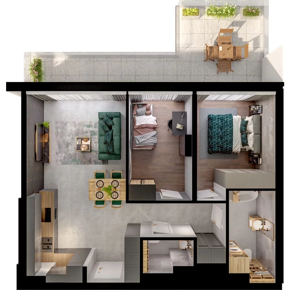 3 pokoje, mieszkanie 59,59 m², parter, oferta nr WO/P31/6, Wiszące Ogrody, Gdańsk, Jasień, Kiełpinek, ul. Przytulna
