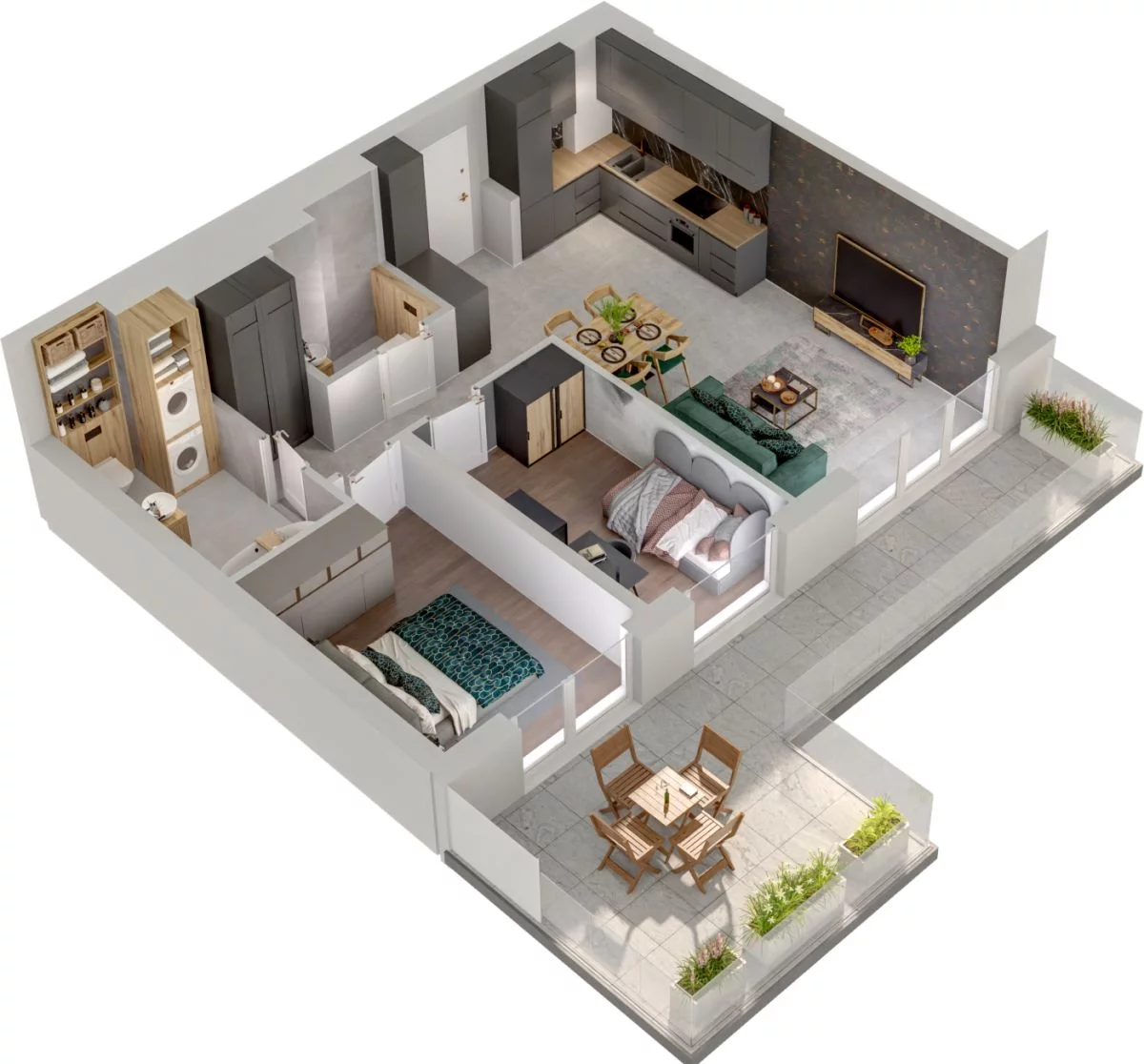 3 pokoje, mieszkanie 59,59 m², parter, oferta nr WO/P31/6, Wiszące Ogrody, Gdańsk, Jasień, Kiełpinek, ul. Przytulna