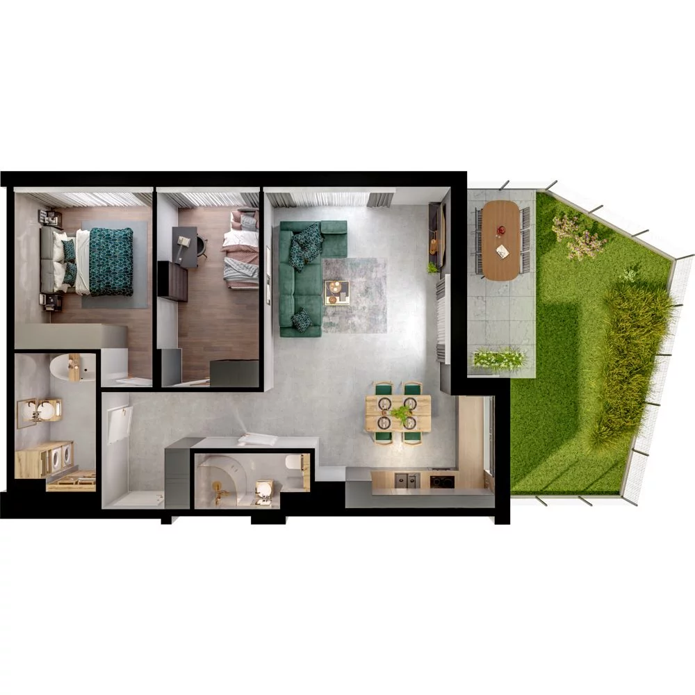 3 pokoje, mieszkanie 66,20 m², parter, oferta nr WO/P31/15, Wiszące Ogrody, Gdańsk, Jasień, Kiełpinek, ul. Przytulna