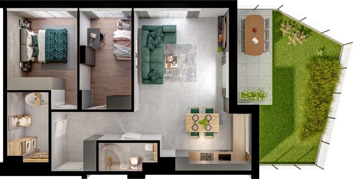 3 pokoje, mieszkanie 66,20 m², parter, oferta nr WO/P31/15, Wiszące Ogrody, Gdańsk, Jasień, Kiełpinek, ul. Przytulna