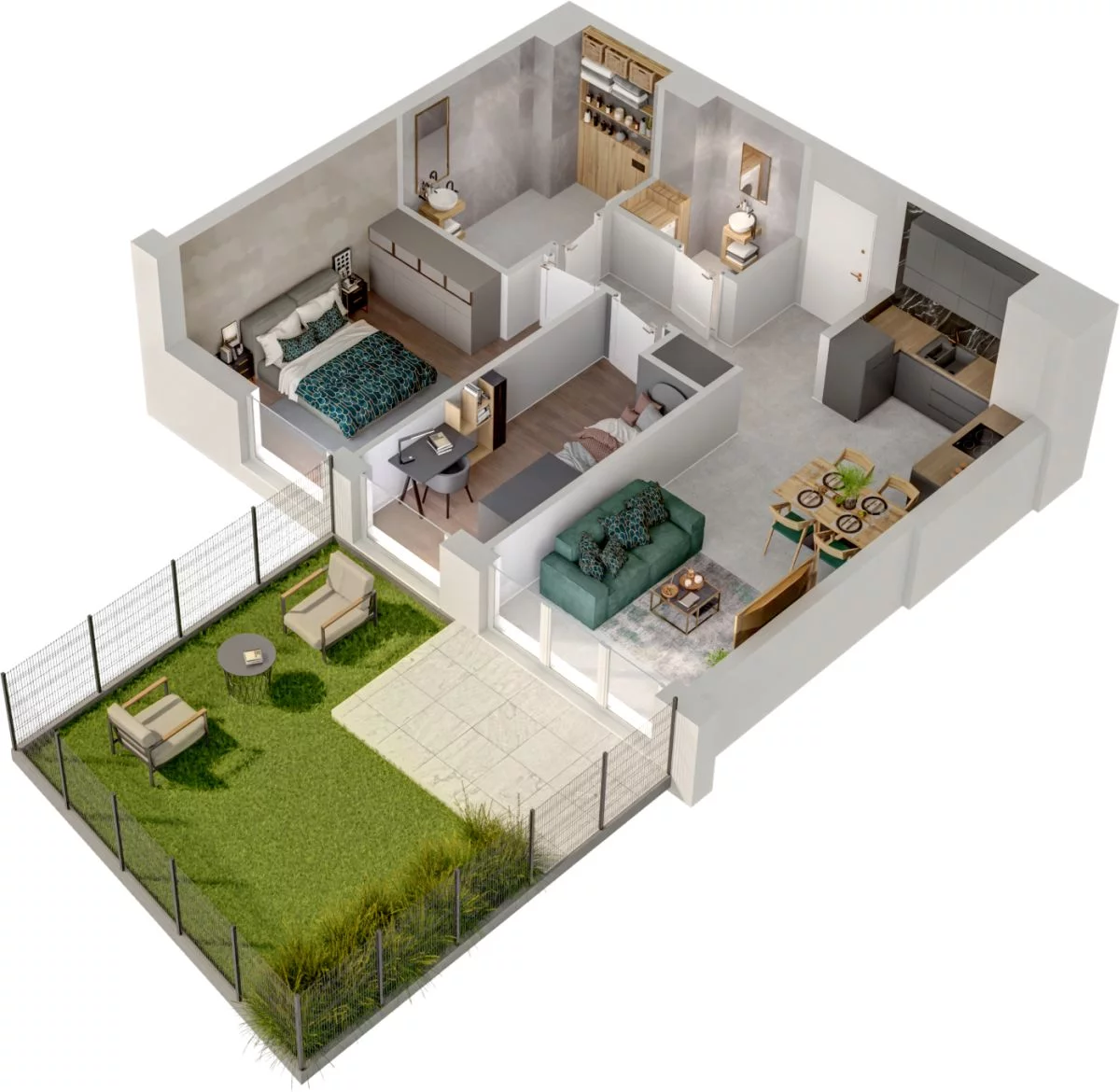 3 pokoje, mieszkanie 57,20 m², parter, oferta nr WO/P31/17, Wiszące Ogrody, Gdańsk, Jasień, Kiełpinek, ul. Przytulna