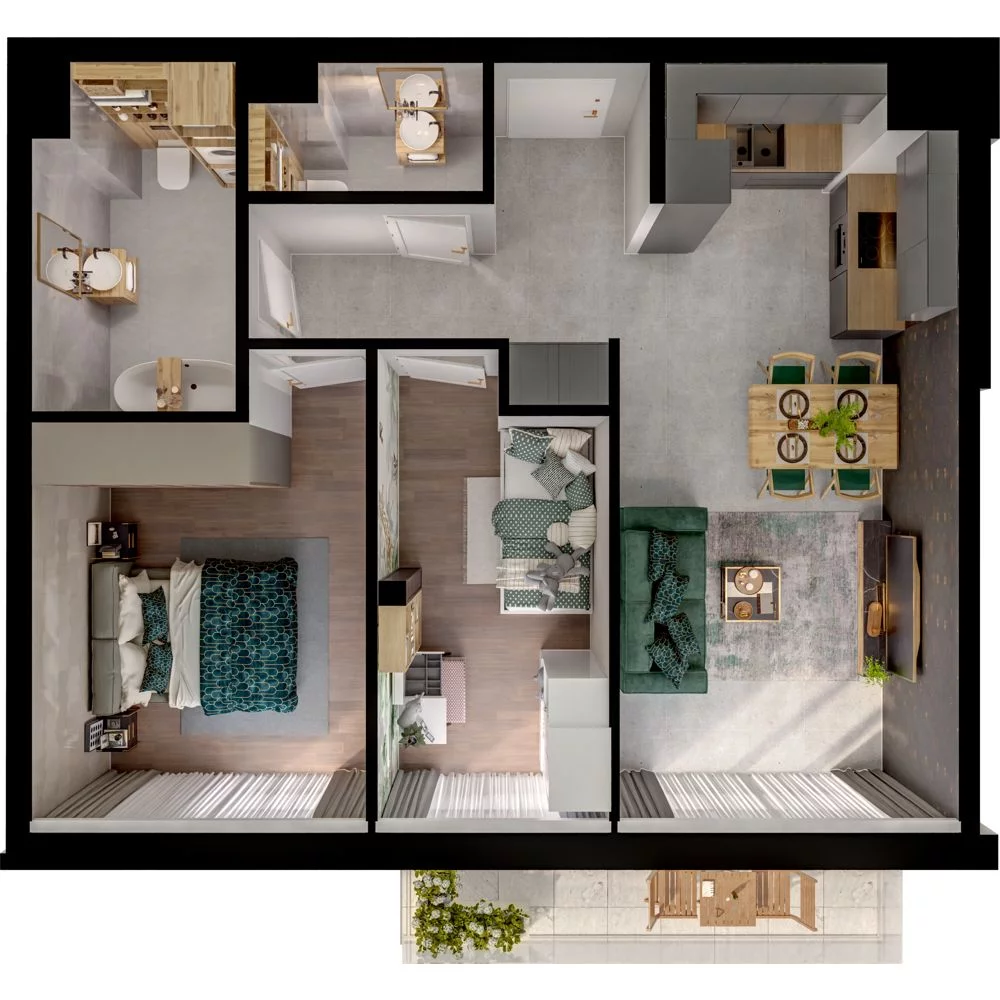 3 pokoje, mieszkanie 57,07 m², piętro 2, oferta nr WO/P31/39, Wiszące Ogrody, Gdańsk, Jasień, Kiełpinek, ul. Przytulna
