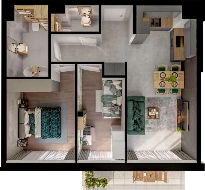 3 pokoje, mieszkanie 57,07 m², piętro 2, oferta nr WO/P31/39, Wiszące Ogrody, Gdańsk, Jasień, Kiełpinek, ul. Przytulna