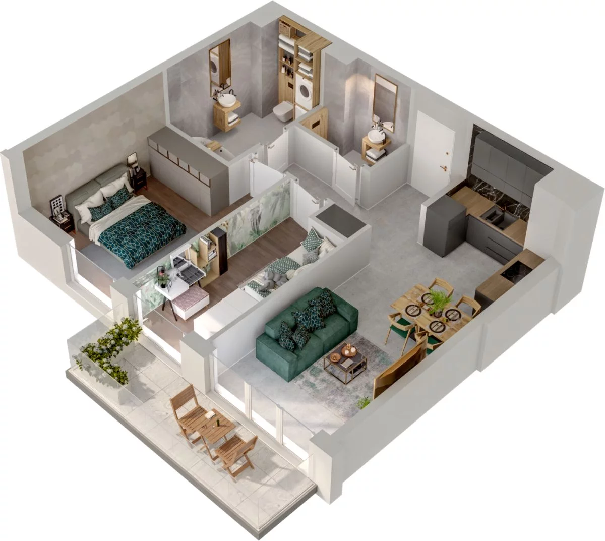 3 pokoje, mieszkanie 57,07 m², piętro 2, oferta nr WO/P31/39, Wiszące Ogrody, Gdańsk, Jasień, Kiełpinek, ul. Przytulna