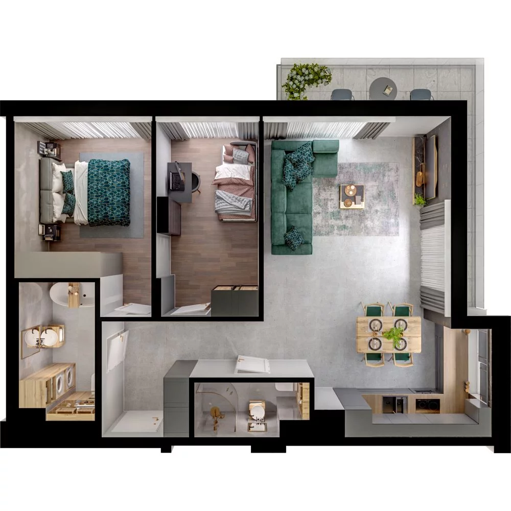 3 pokoje, mieszkanie 65,92 m², piętro 3, oferta nr WO/P31/48, Wiszące Ogrody, Gdańsk, Jasień, Kiełpinek, ul. Przytulna