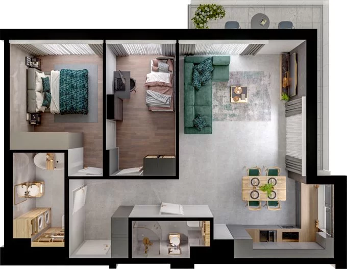 3 pokoje, mieszkanie 65,92 m², piętro 3, oferta nr WO/P31/48, Wiszące Ogrody, Gdańsk, Jasień, Kiełpinek, ul. Przytulna