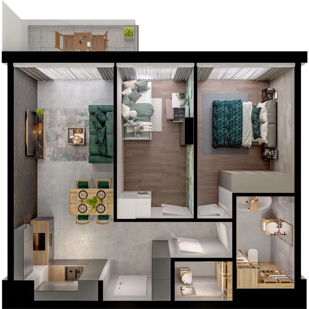 3 pokoje, mieszkanie 55,69 m², piętro 4, oferta nr WO/P31/58, Wiszące Ogrody, Gdańsk, Jasień, Kiełpinek, ul. Przytulna
