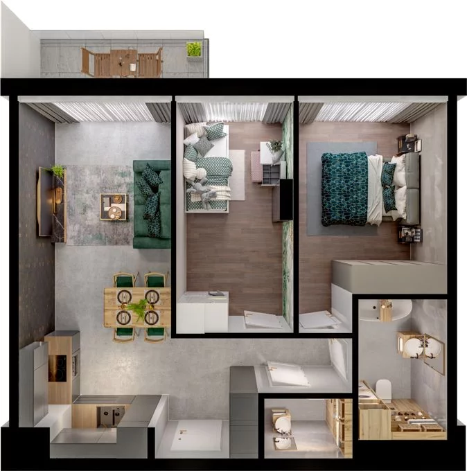 3 pokoje, mieszkanie 55,69 m², piętro 4, oferta nr WO/P31/58, Wiszące Ogrody, Gdańsk, Jasień, Kiełpinek, ul. Przytulna