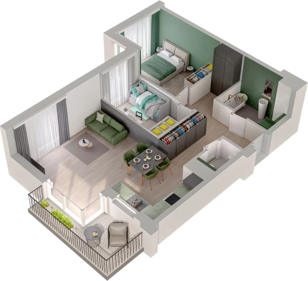 3 pokoje, mieszkanie 64,74 m², piętro 2, oferta nr WO/P3/36, Wiszące Ogrody, Gdańsk, Jasień, Kiełpinek, ul. Przytulna