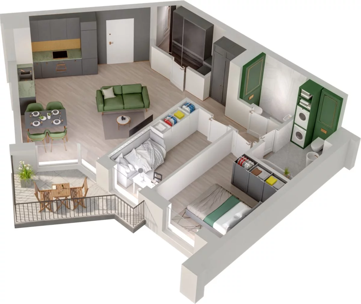 3 pokoje, mieszkanie 65,96 m², piętro 3, oferta nr WO/P3/47, Wiszące Ogrody, Gdańsk, Jasień, Kiełpinek, ul. Przytulna