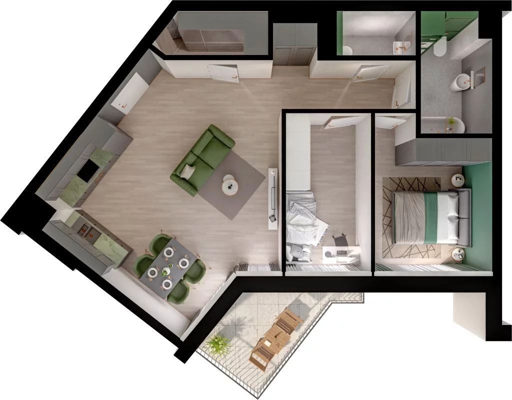 3 pokoje, mieszkanie 65,96 m², piętro 3, oferta nr WO/P3/47, Wiszące Ogrody, Gdańsk, Jasień, Kiełpinek, ul. Przytulna