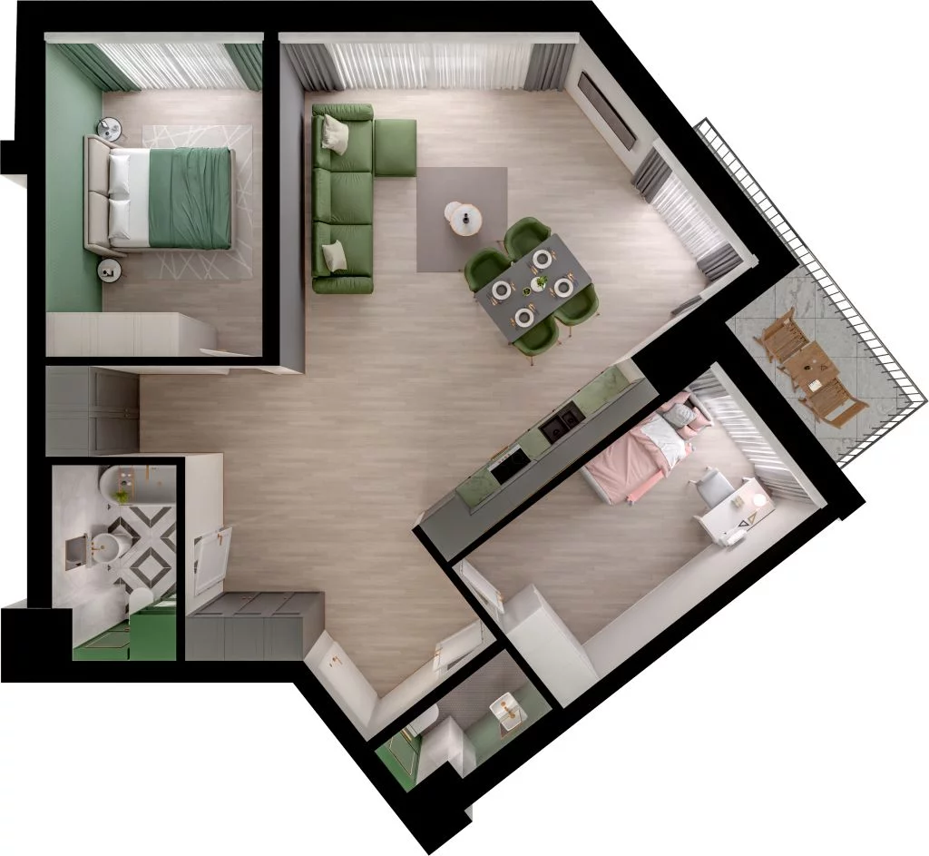 3 pokoje, mieszkanie 70,93 m², piętro 3, oferta nr WO/P3/51, Wiszące Ogrody, Gdańsk, Jasień, Kiełpinek, ul. Przytulna