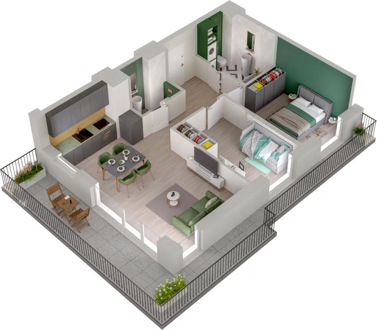 3 pokoje, mieszkanie 59,51 m², piętro 4, oferta nr WO/P3/55, Wiszące Ogrody, Gdańsk, Jasień, Kiełpinek, ul. Przytulna