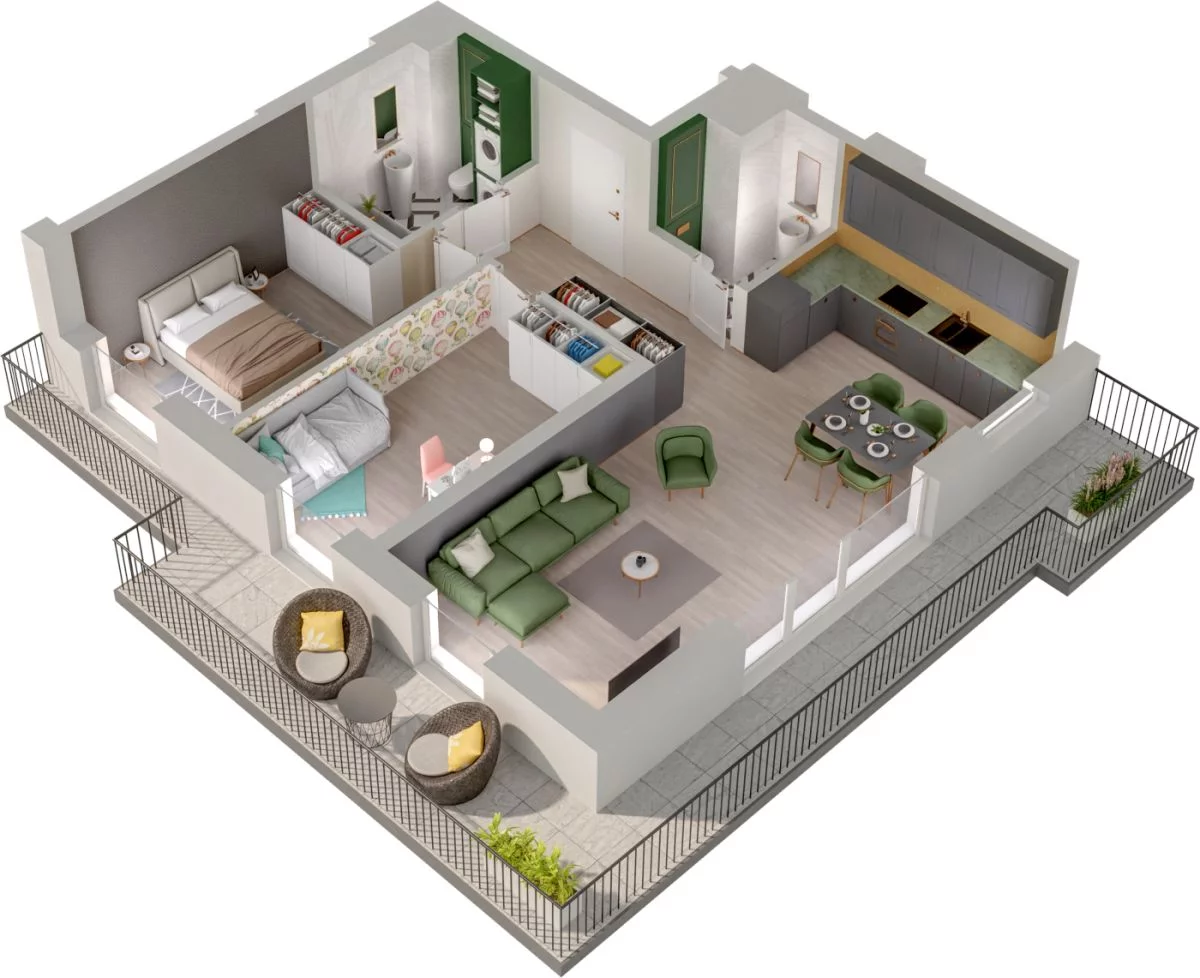 3 pokoje, mieszkanie 69,04 m², piętro 4, oferta nr WO/P3/56, Wiszące Ogrody, Gdańsk, Jasień, Kiełpinek, ul. Przytulna