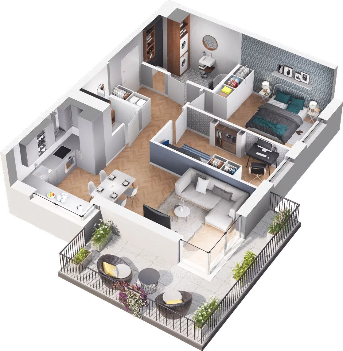 3 pokoje, mieszkanie 59,57 m², piętro 1, oferta nr WO/B3/11, Wiszące Ogrody, Gdańsk, Jasień, Kiełpinek, ul. Przytulna