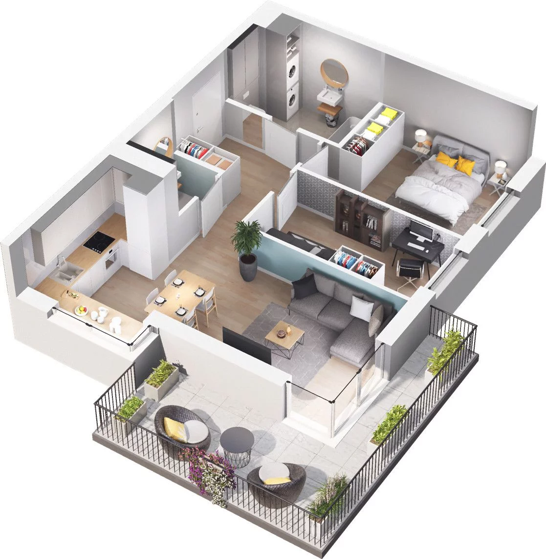 3 pokoje, mieszkanie 59,57 m², piętro 1, oferta nr WO/B3/11, Wiszące Ogrody, Gdańsk, Jasień, Kiełpinek, ul. Przytulna