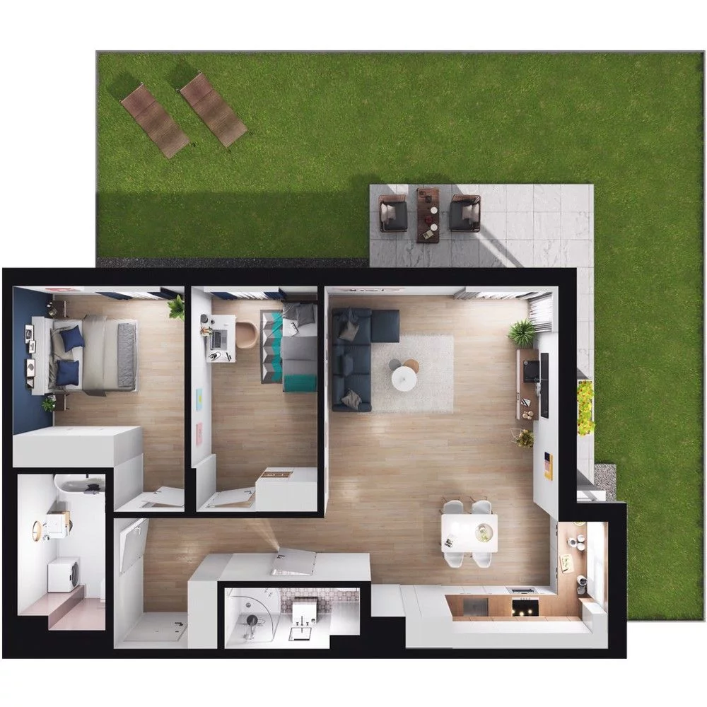 Mieszkanie 72,58 m², parter, oferta nr WO/B/1/8, Wiszące Ogrody, Gdańsk, Jasień, Kiełpinek, ul. Przytulna