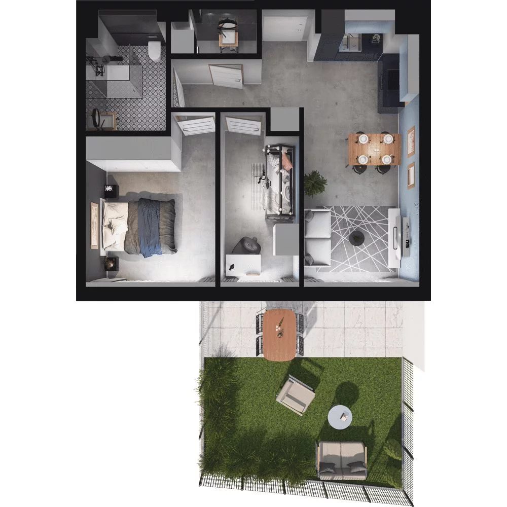 3 pokoje, mieszkanie 57,01 m², parter, oferta nr WO/P35/17, Wiszące Ogrody, Gdańsk, Jasień, Kiełpinek, ul. Przytulna