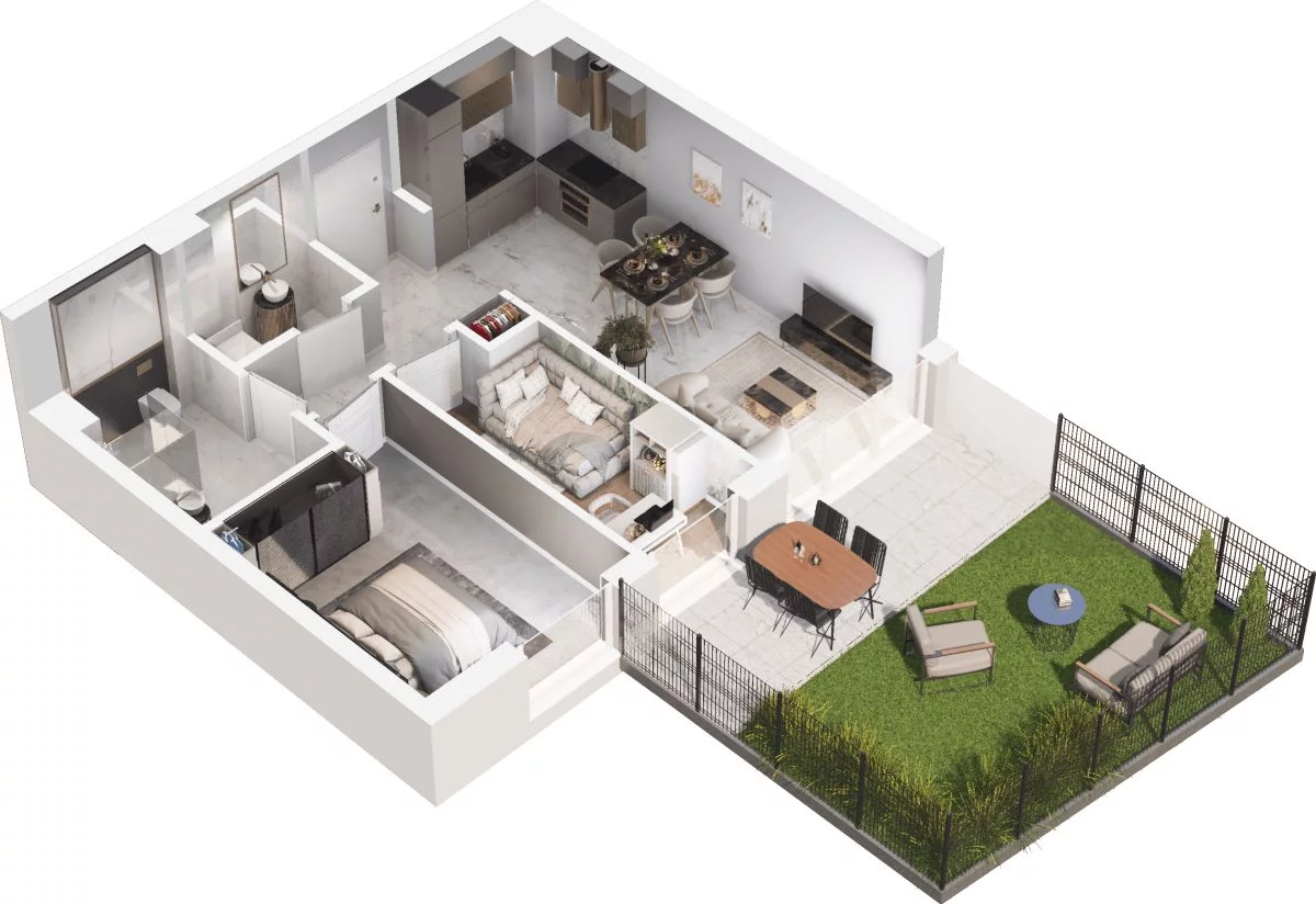 3 pokoje, mieszkanie 57,01 m², parter, oferta nr WO/P35/17, Wiszące Ogrody, Gdańsk, Jasień, Kiełpinek, ul. Przytulna