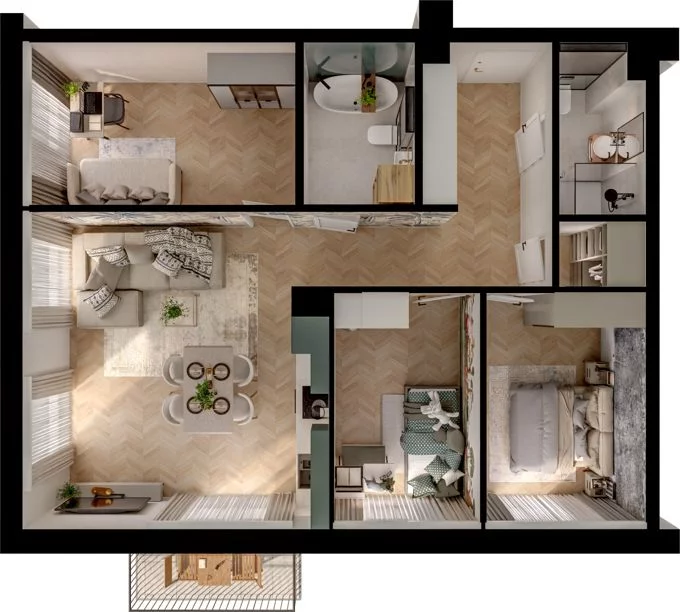 4 pokoje, mieszkanie 76,43 m², piętro 1, oferta nr WL/D33/11, Wiczlino Lyceum, Gdynia, Chwarzno-Wiczlino, Wiczlino, ul. Danusi 31 