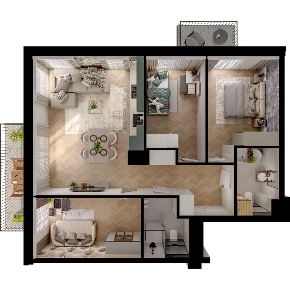 4 pokoje, mieszkanie 74,25 m², piętro 1, oferta nr WL/D33/12, Wiczlino Lyceum, Gdynia, Chwarzno-Wiczlino, Wiczlino, ul. Danusi 31 
