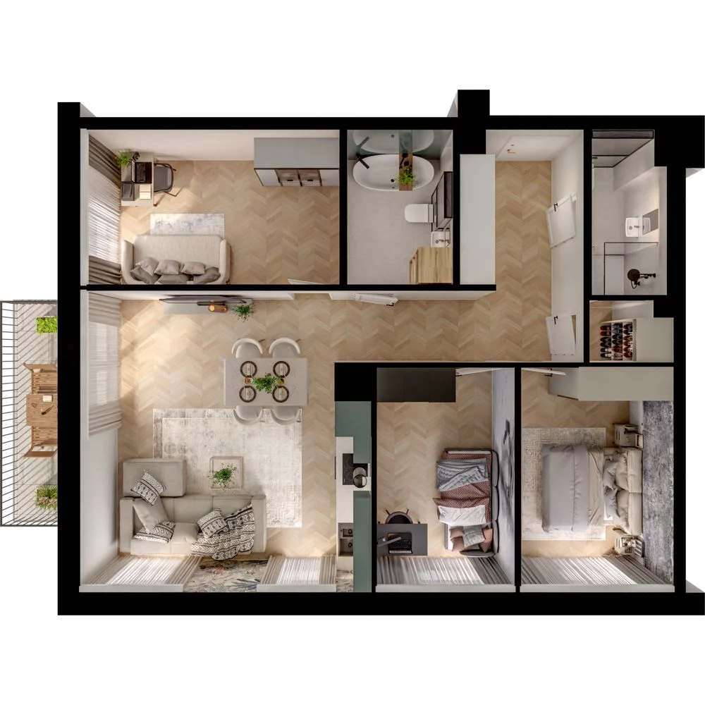 4 pokoje, mieszkanie 75,87 m², piętro 2, oferta nr WL/D33/22, Wiczlino Lyceum, Gdynia, Chwarzno-Wiczlino, Wiczlino, ul. Danusi 31 
